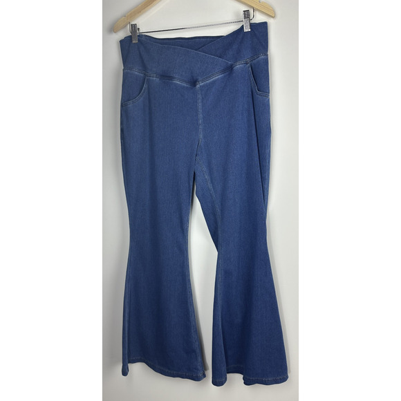 NWT Halara Flex High Waisted Crossover Pocket Washed Casual Jeans XL Petite - Picture 3 of 8